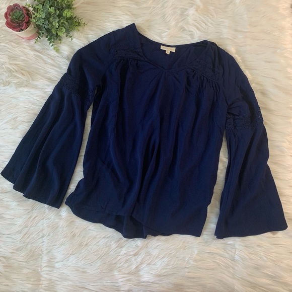 ModCloth Lace Inset Bell Sleeve Shirt - Picture 5 of 8